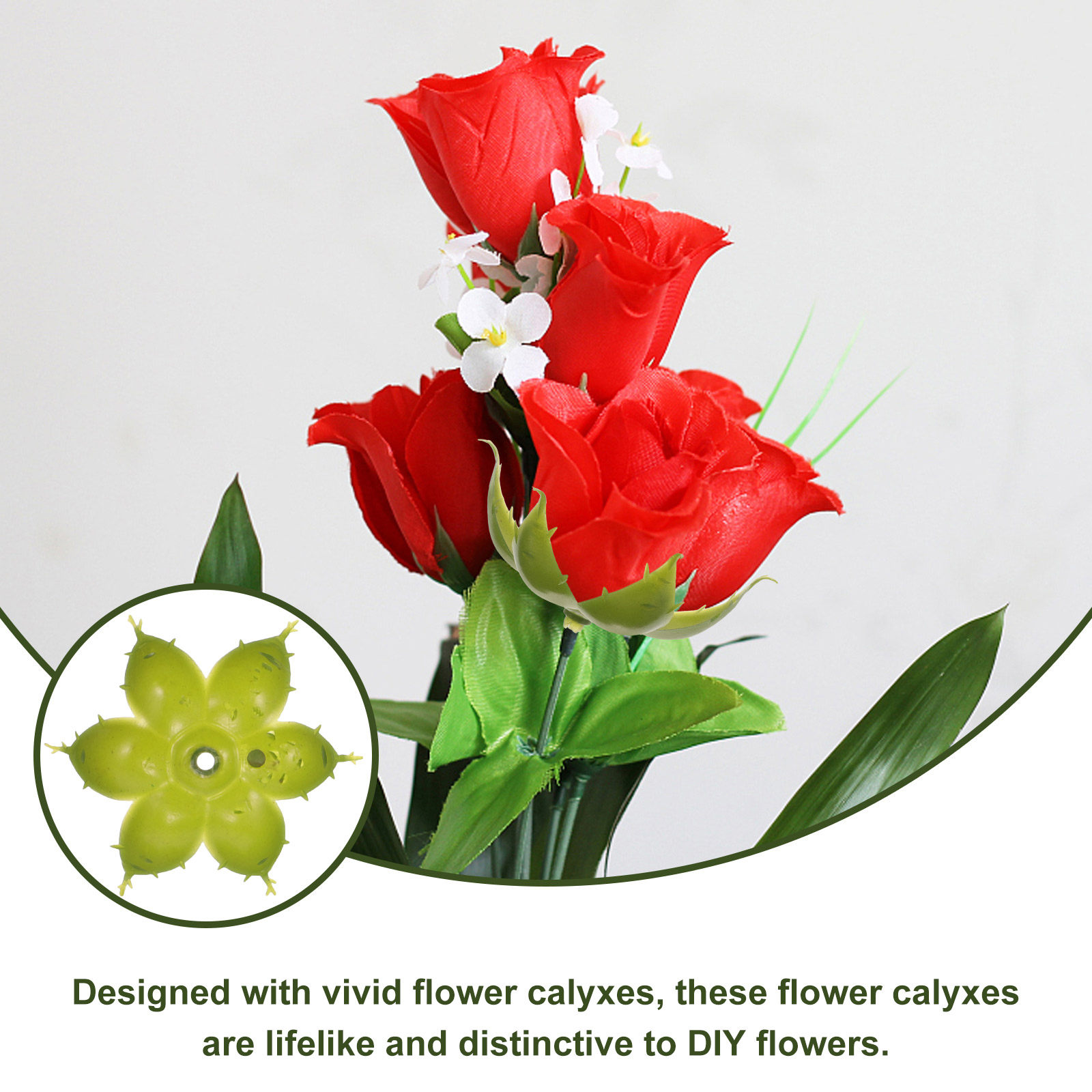 50Pcs Artificial Rose Calyxes  - огляд і ціна Soap Making Ins
