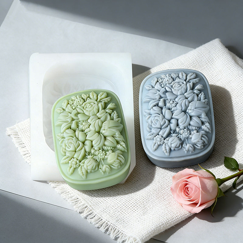 Square Floral Silicone Soap Mo - огляд і ціна Soap Making Instructions